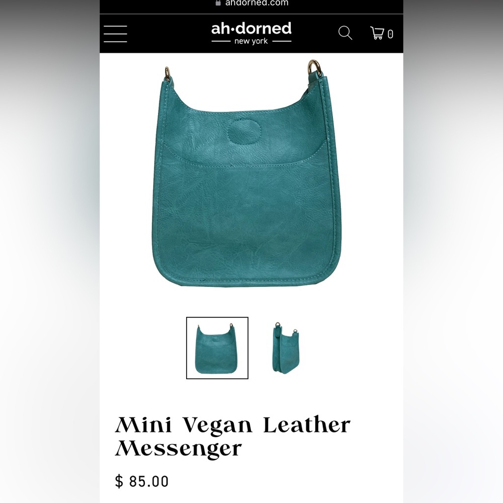 Ah-dorned mini vegan leather crossbody bag with custom strap